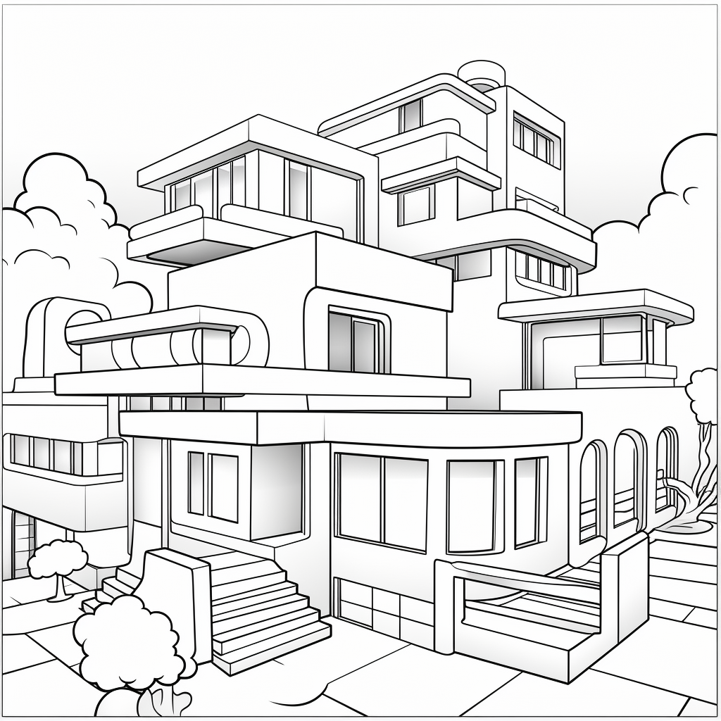 Houses coloring books for children coloring pages