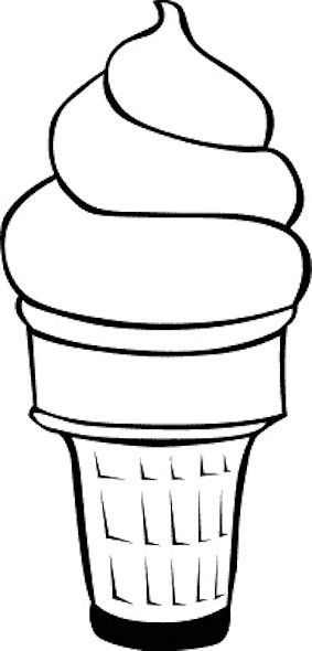 Delicious ice cream cone coloring page