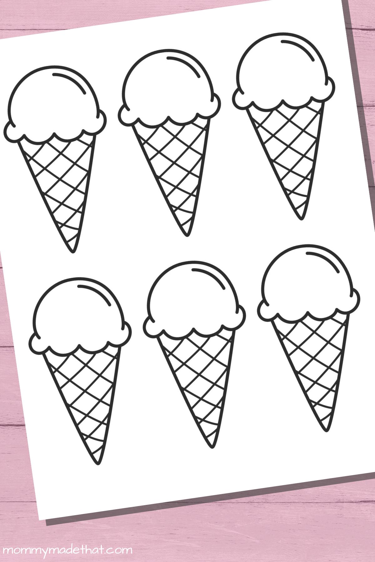 Fun ice cream cone templates for crafts coloring