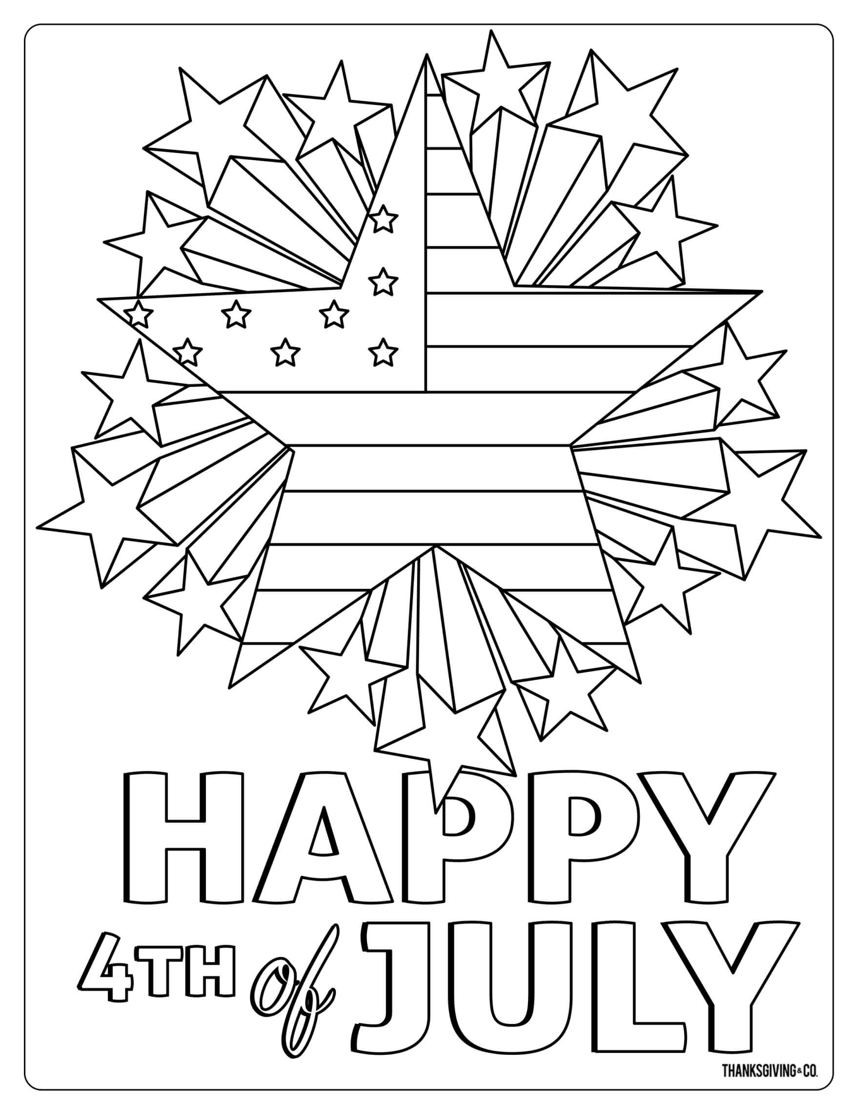Printable independence day th of july coloring pages