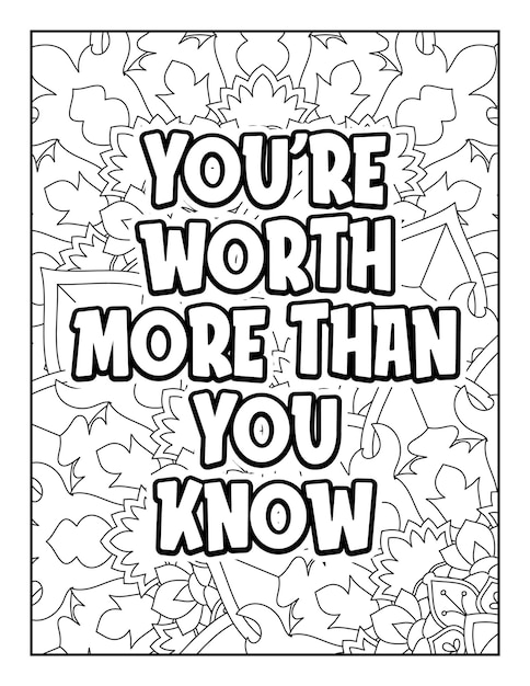 Premium vector motivational inspirational coloring pages motivational quotes coloring pages inspirational quotes