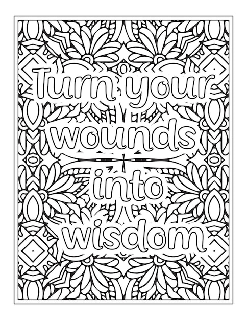Premium vector motivational quotes coloring book page inspirational quotes coloring page coloring page