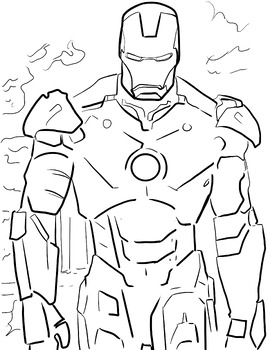 Iron man coloring page by superhero training and supply tpt