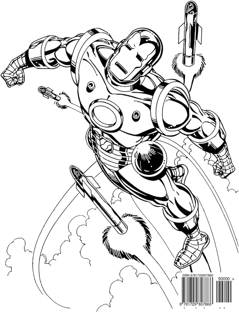 Iron man coloring book coloring book for kids and adults activity book with fun easy and relaxing coloring pages by