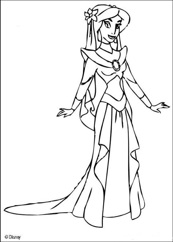 Coloring page about aladdin disney movie drawing about the beautiful princess jasâ princess coloring pages disney coloring pages disney princess coloring pages