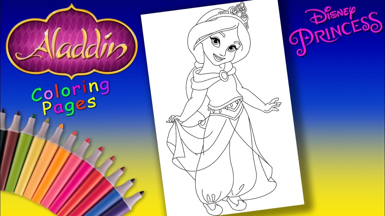Baby princess jasmine coloring pages disney princess coloring book for girls disney aladdin