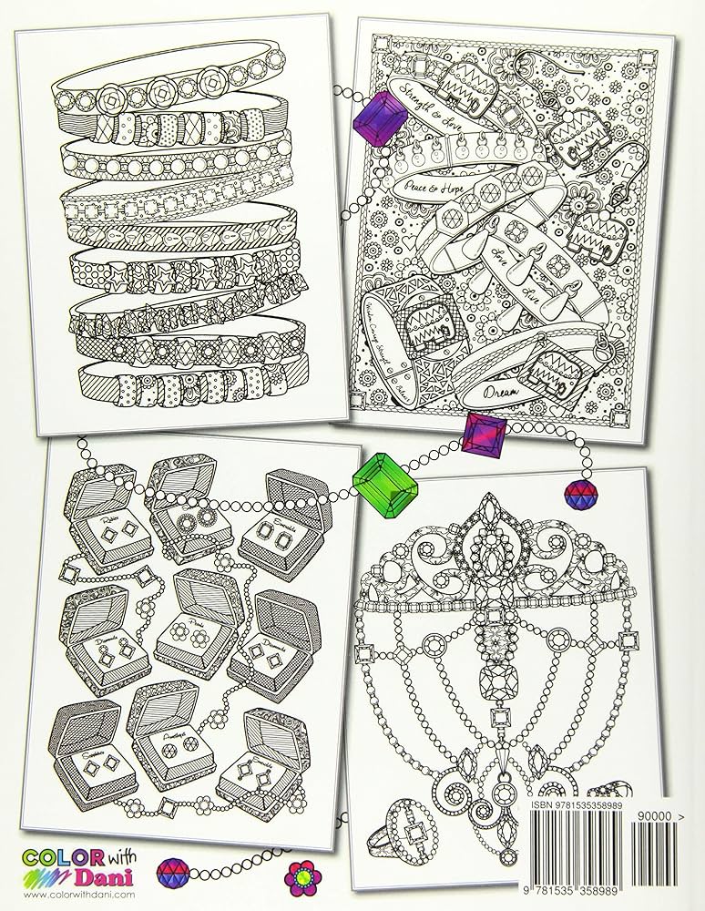 The best jewelry adult coloring book by kates dani