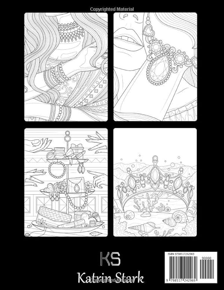 Jewelry coloring book for adults jewels and gems designs for stress relief and relaxation