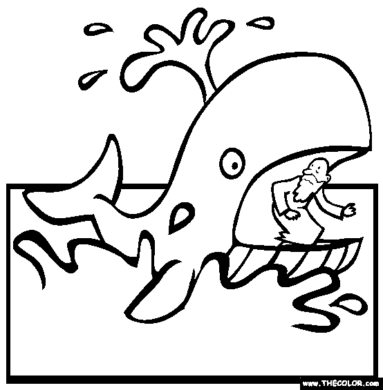 Jonah and the whale coloring page free jonah and