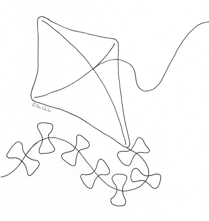 Soaring kite coloring page â wee folk art