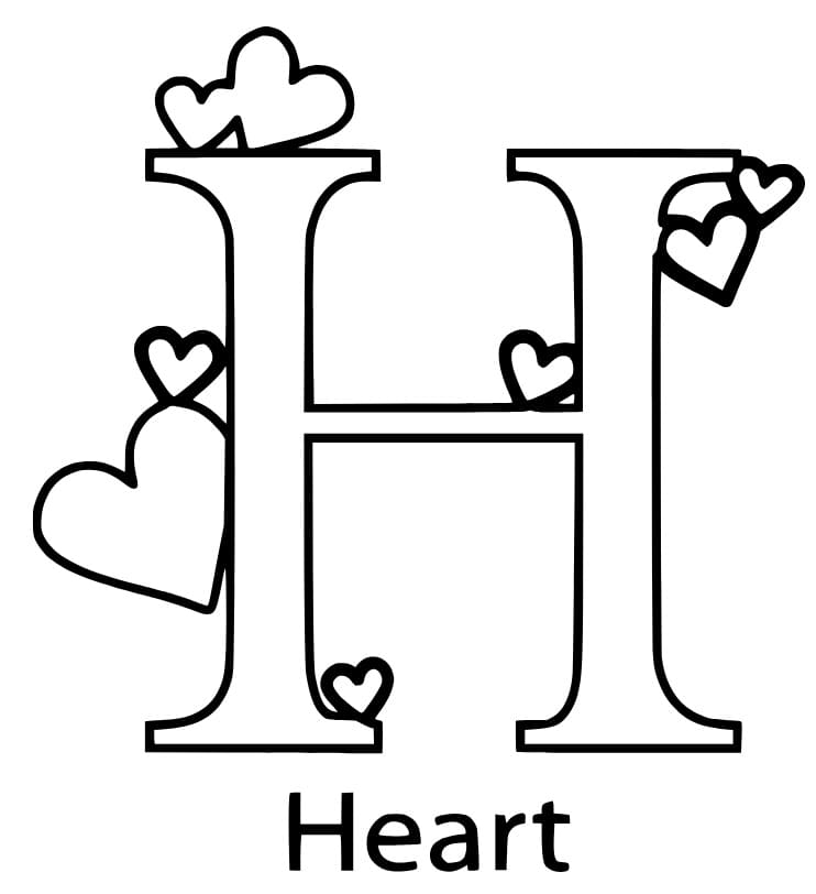 Letter h coloring pages
