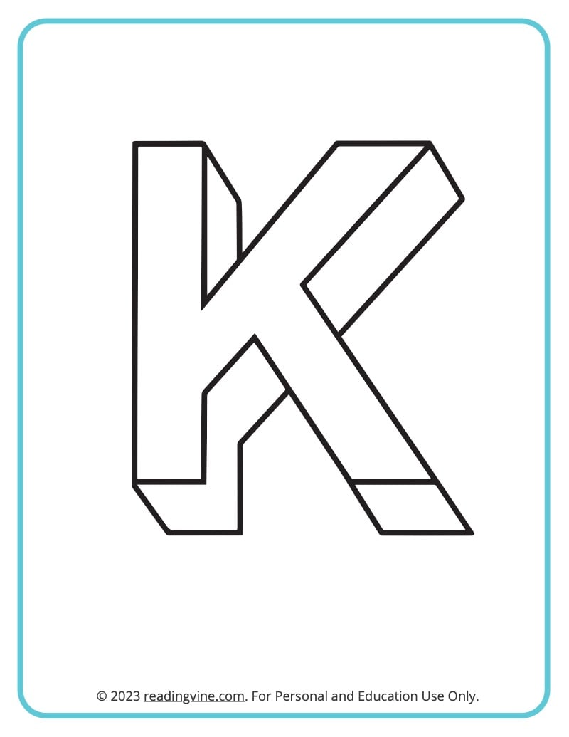 Letter k coloring pages