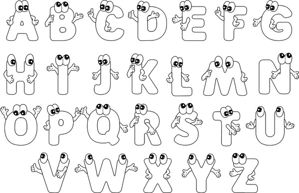 Thousand colouring pages letters royalty