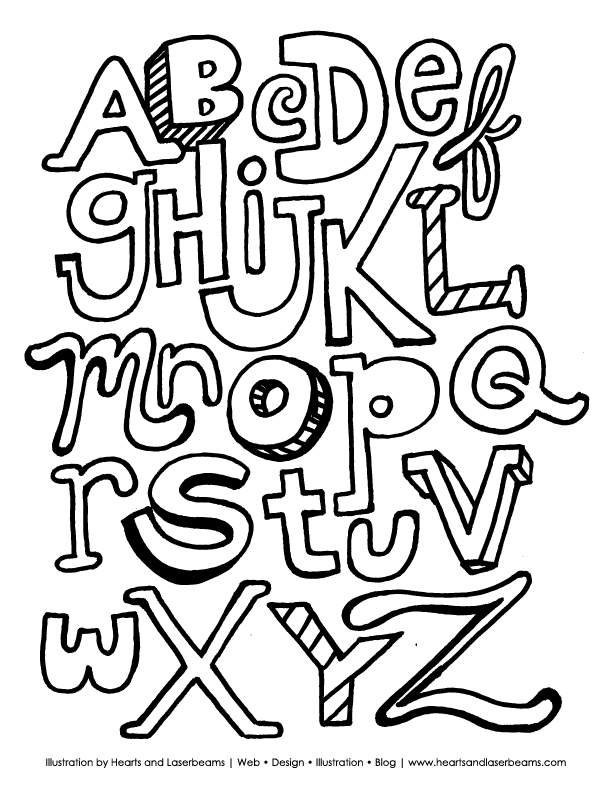 The abc letters free printable alphabet coloring book page