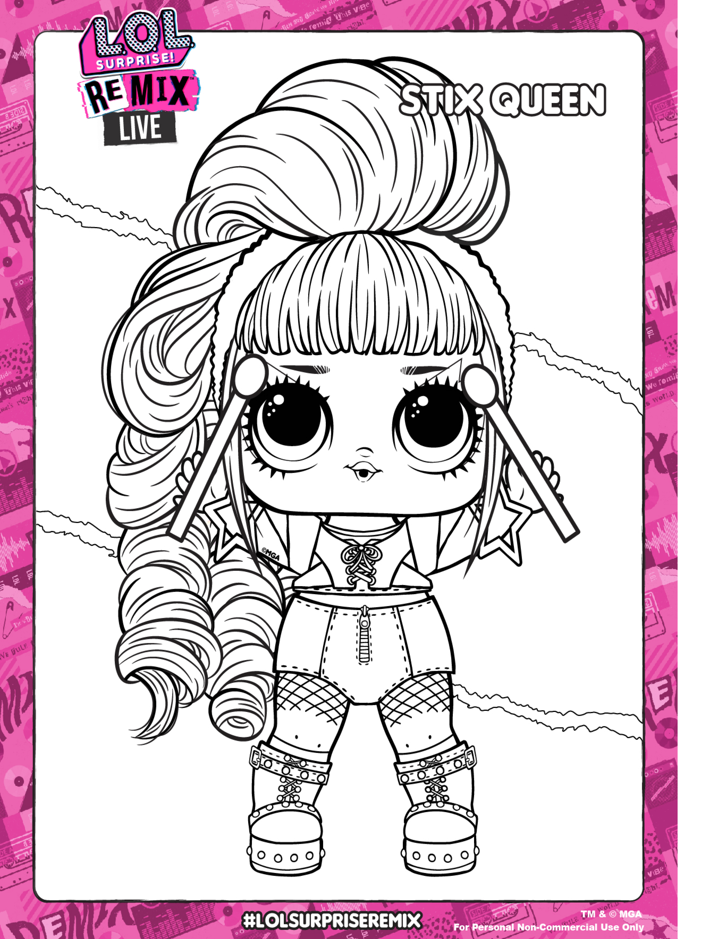 Lol surprise remix coloring pages and activity pages