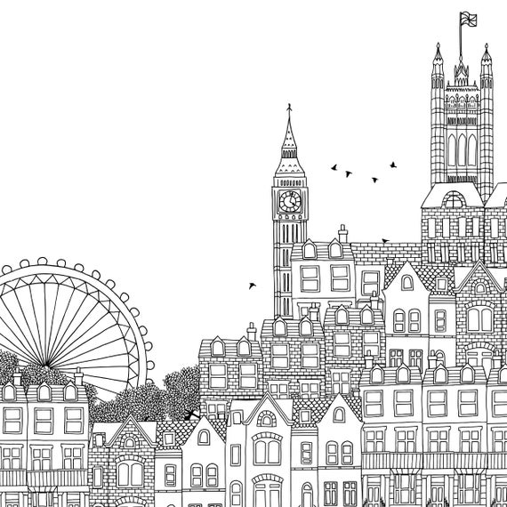 London coloring book wallpaper giant coloring book london