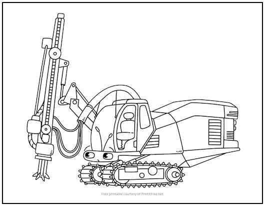 Drill truck coloring page print it free