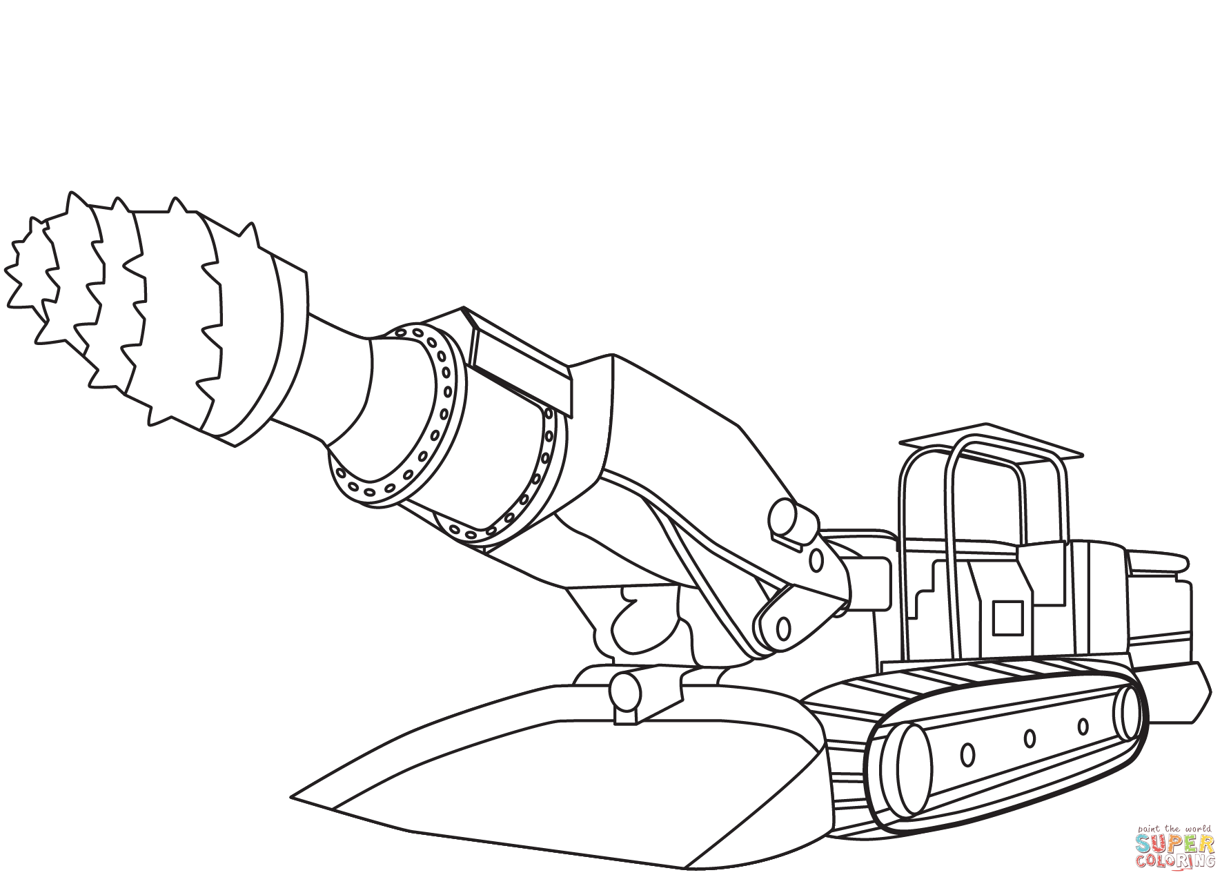 Roadheader machine coloring page free printable coloring pages