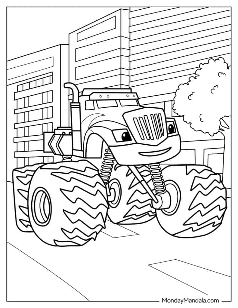 Blaze and the monster machine coloring pages free