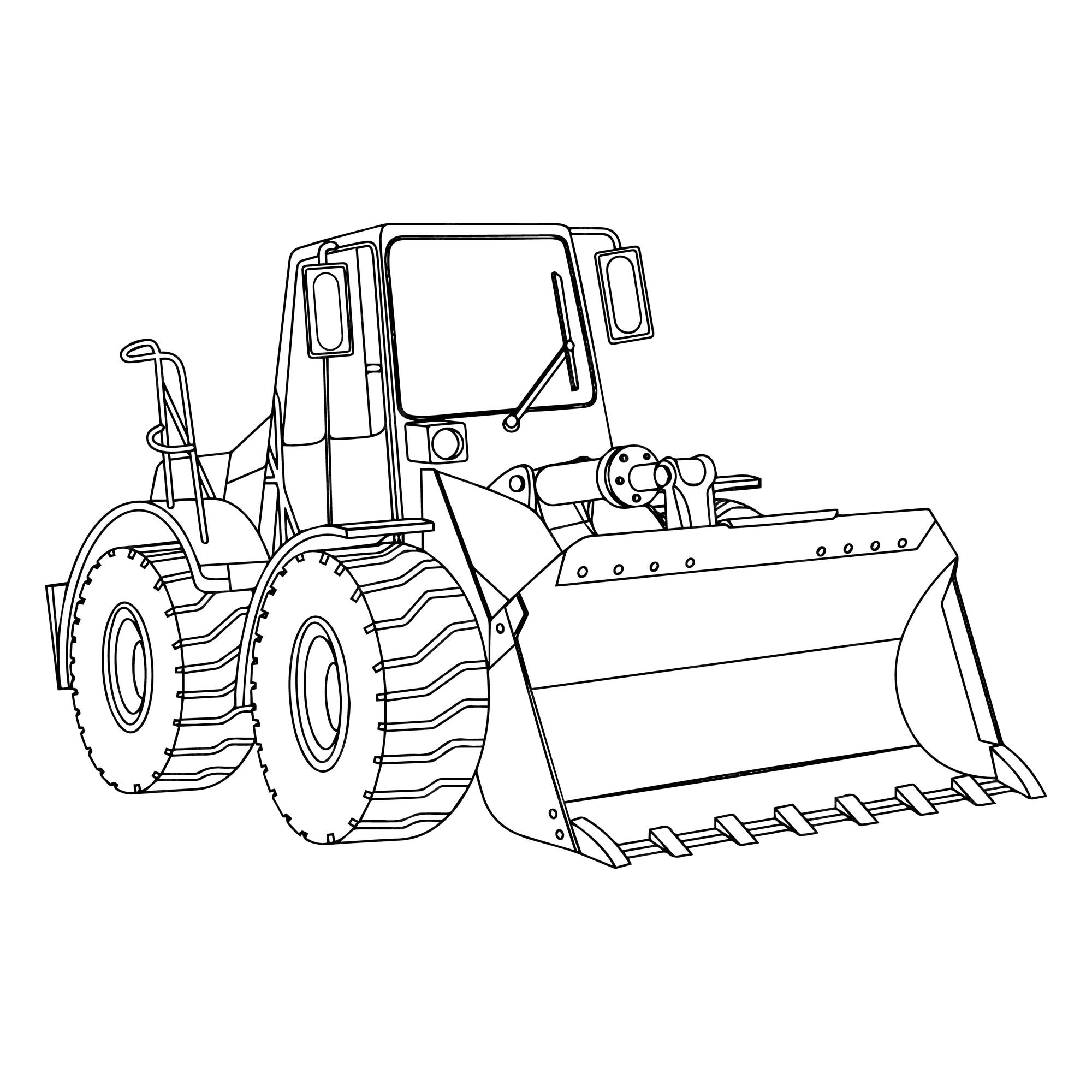 Premium vector construction machine coloring pages for kids