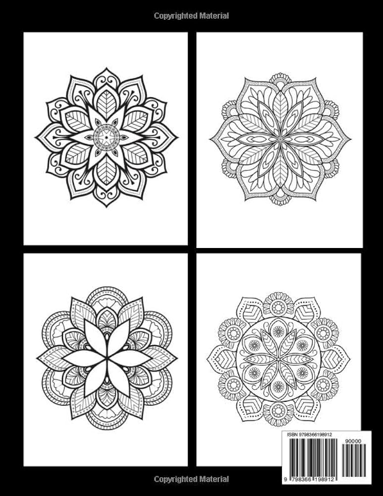Easy mandalas adult coloring book simple and bold relaxing mandalas for adults seniors and beginners with unique easy mandala patterns for stress relief flowers tracy books