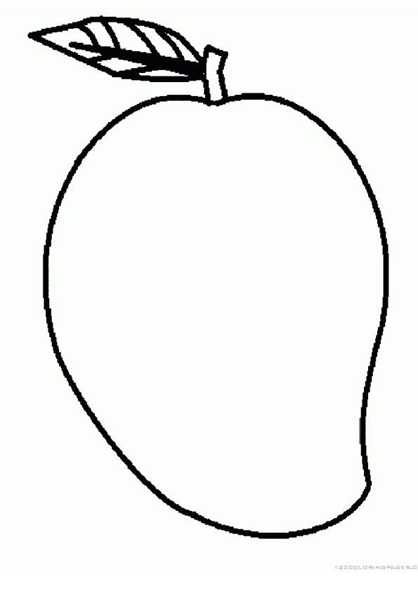 Mango with leaf coloring page leaf coloring page fruit coloring pages vegetable coloring pages