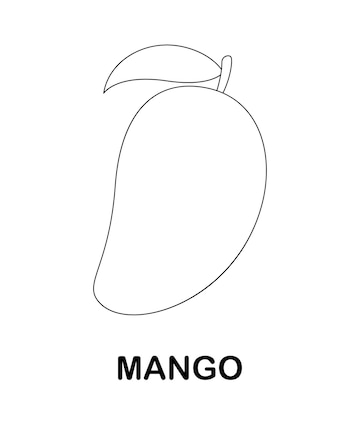 Premium vector coloring page with mango for kids