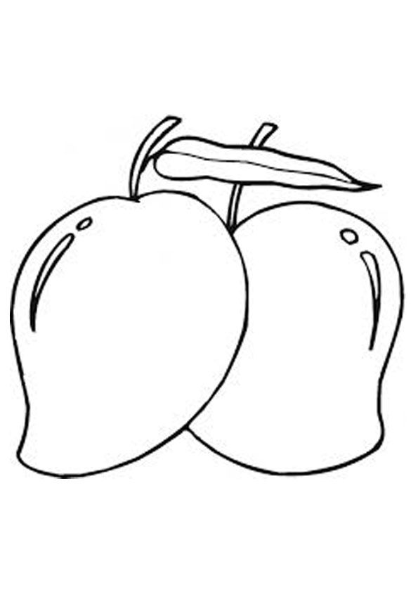 Fun and fruity mango coloring page for kids