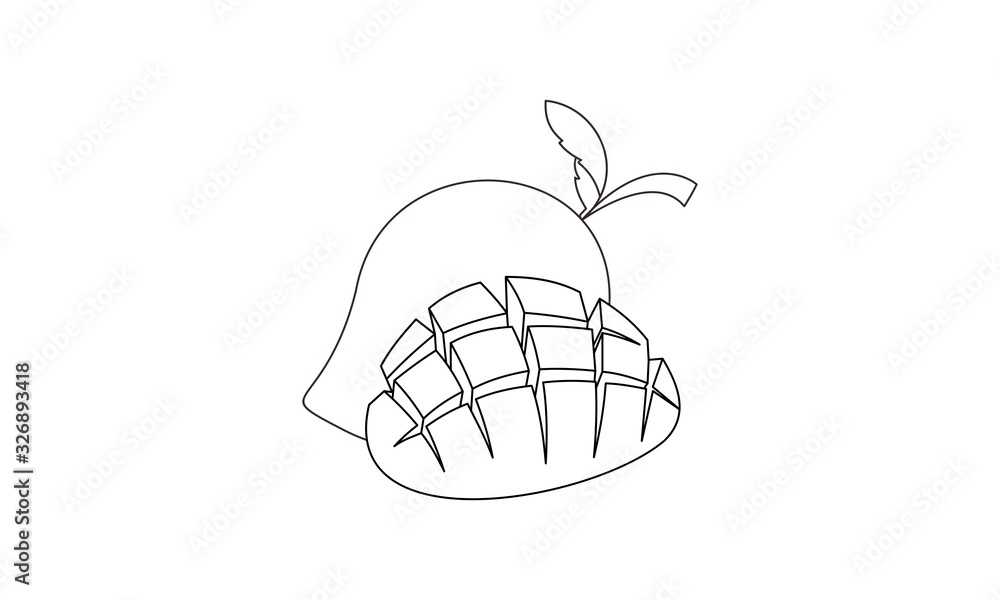 Mango coloring book fruit to educate kids learn colors pages vector