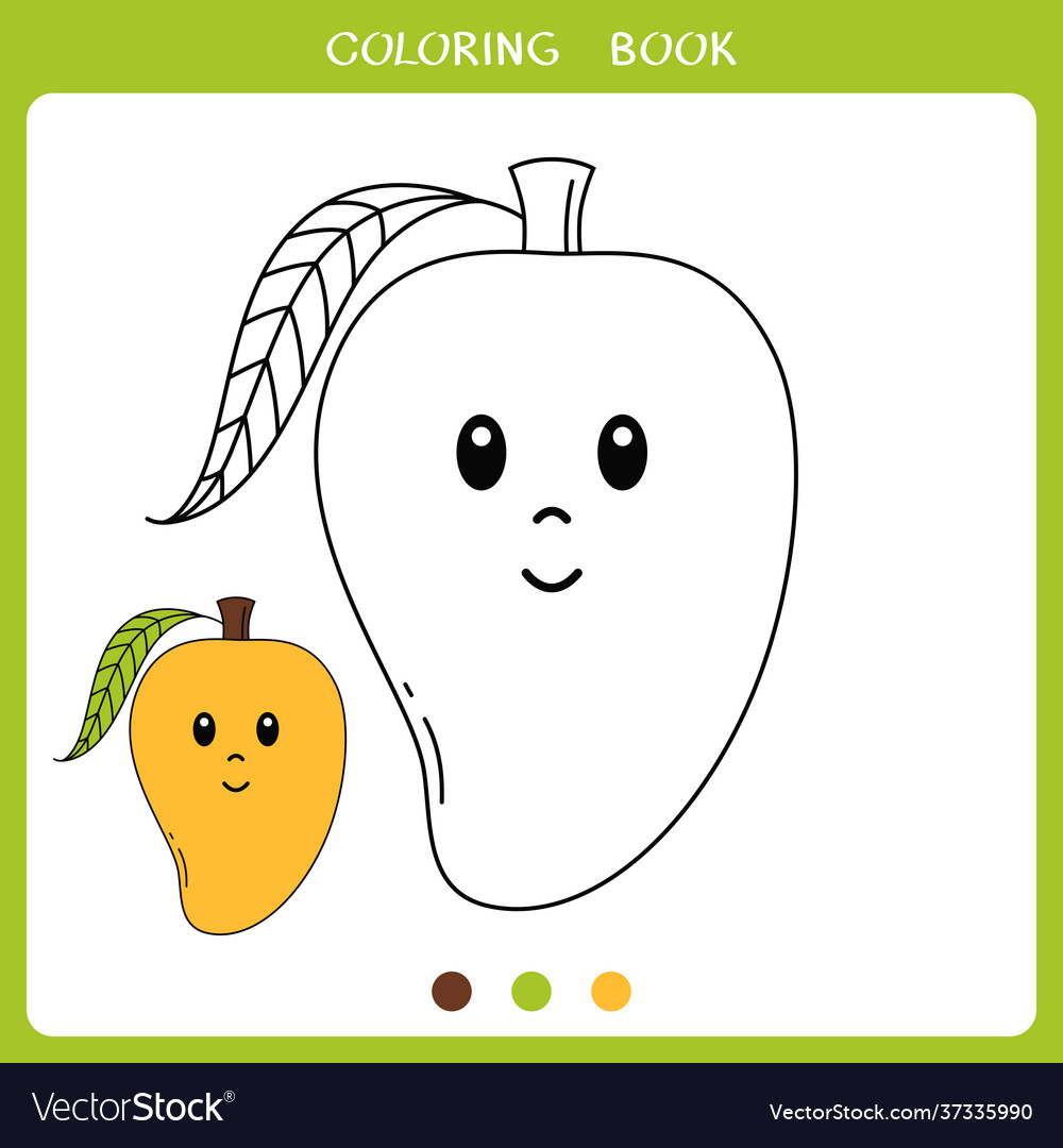 Cute mango for coloring book royalty free vector image