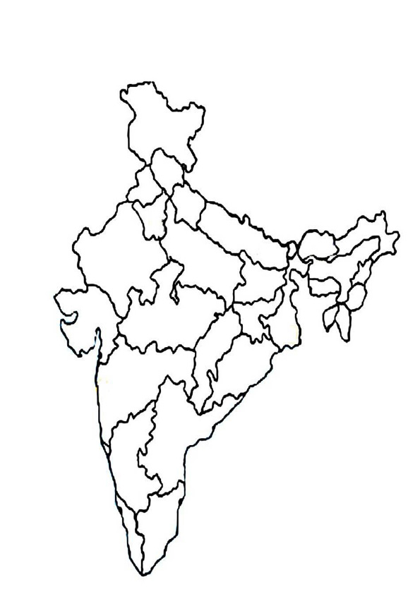 Coloring pages map of india coloring page