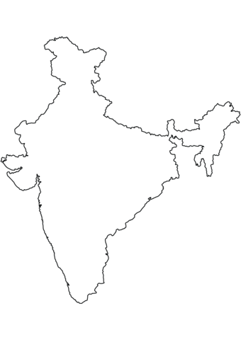 India blank outline map coloring page free printable coloring pages