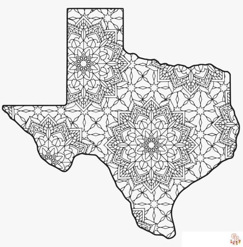 Printable texas coloring pages free for kids and adults