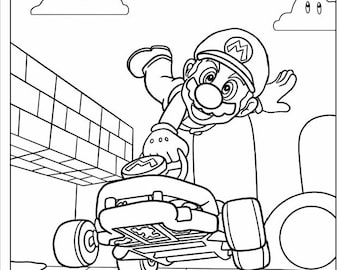 Printable pages mario kart coloring book