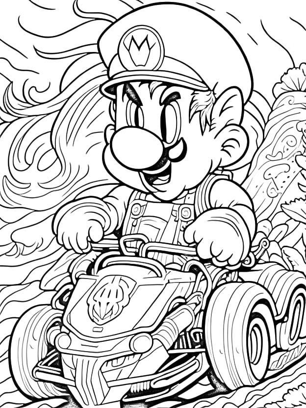 Mario kart coloring pages free printables