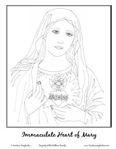 Immaculate heart of mary coloring pages