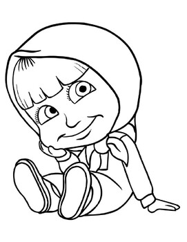 Masha and the bear coloring pages for kids printable by kemoschool