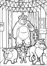 Masha and the bear coloring pages on coloring