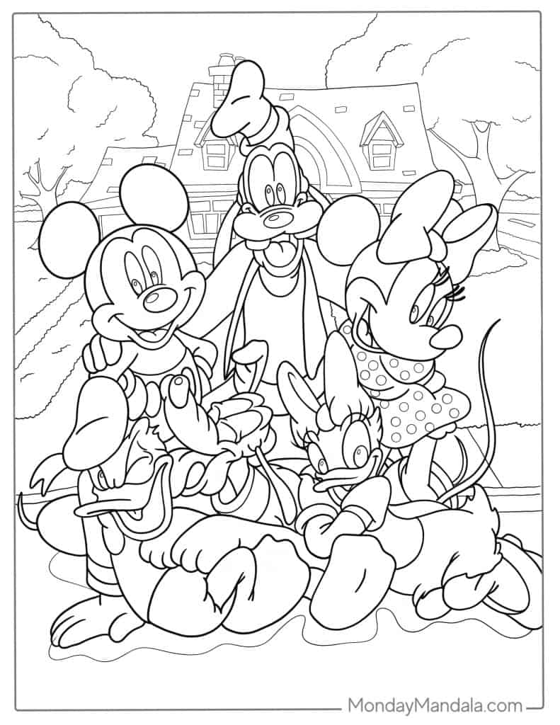 Mickey mouse coloring pages free pdf printables
