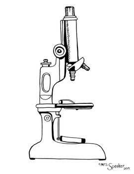 Antique microscope coloring variations by mrsspeaker tpt