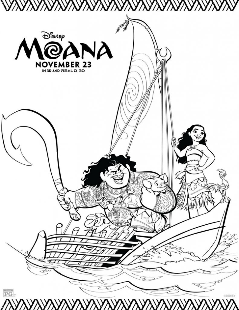 Disney moana movie coloring page