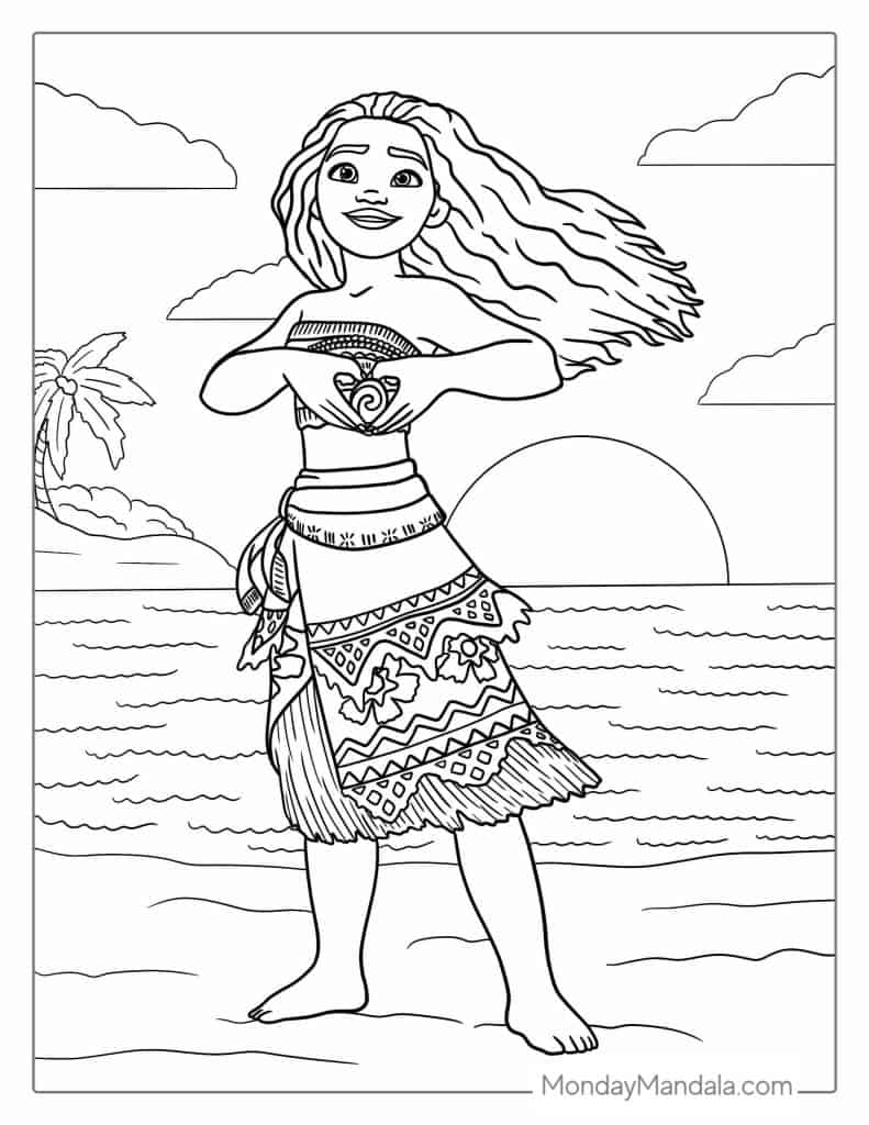 Moana coloring pages free pdf printables