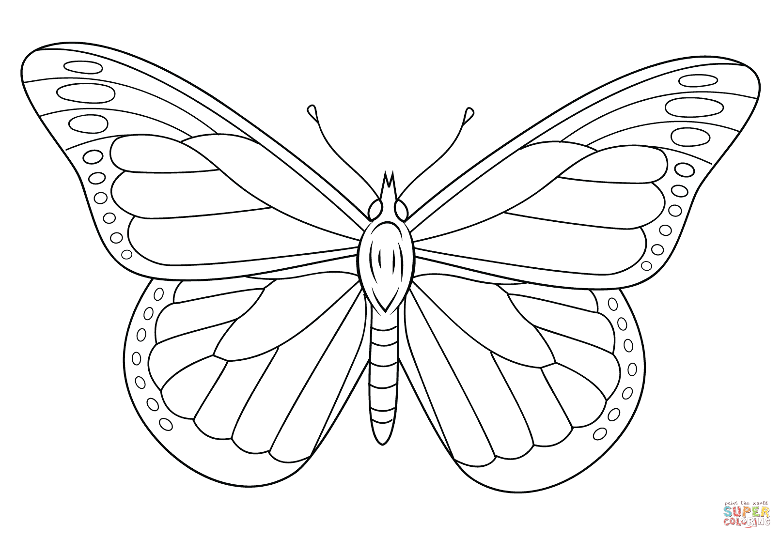 Monarch butterfly coloring page free printable coloring pages