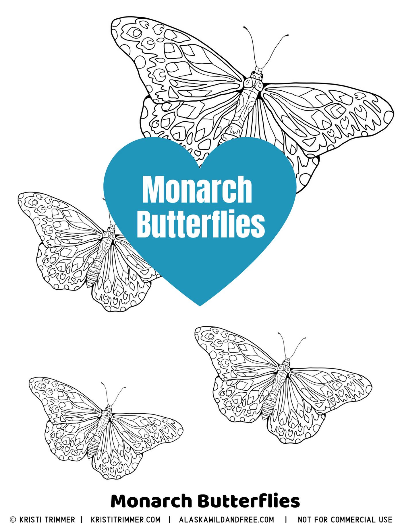 Color monarch butterflies coloring page â alaska wild free