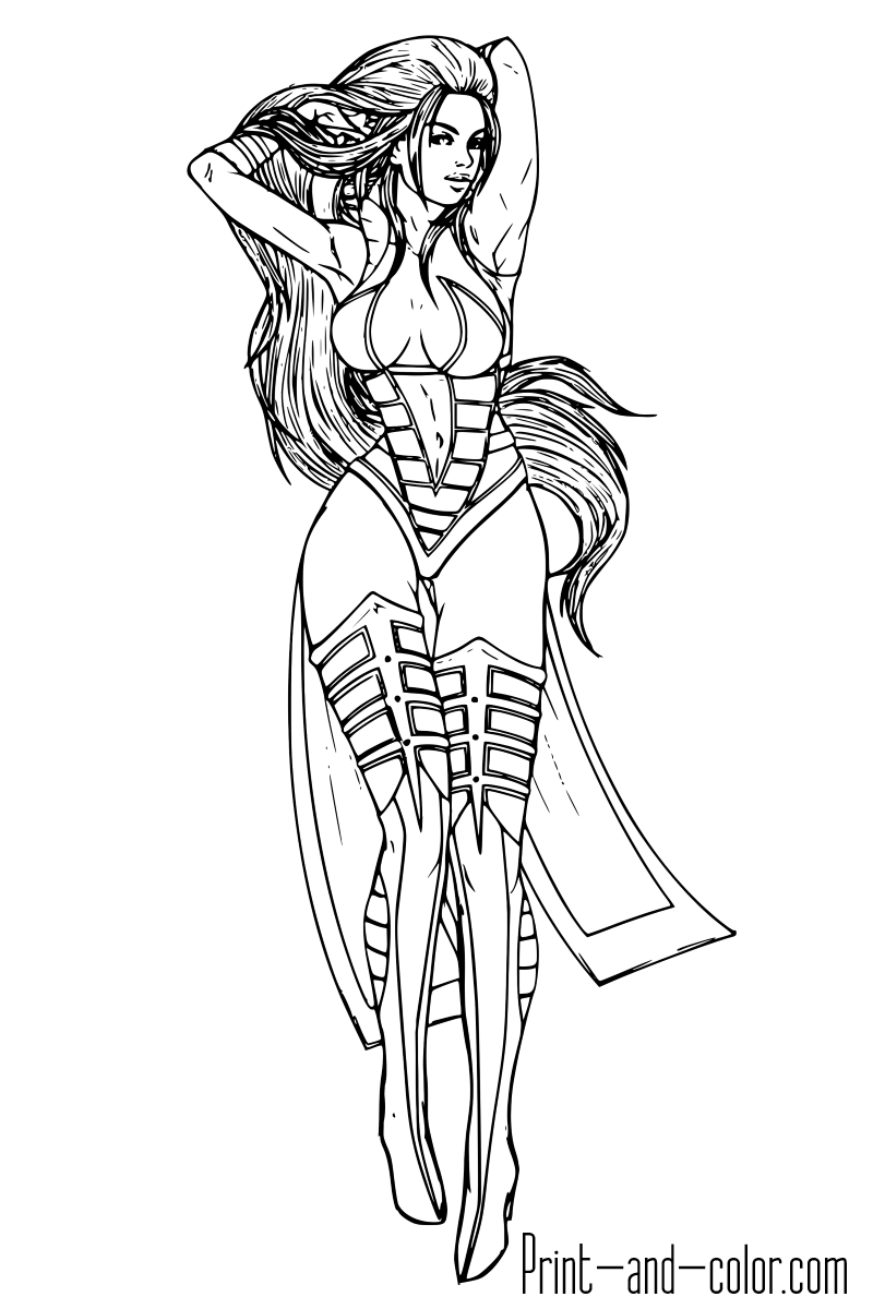 Mortal kombat coloring pages print and color
