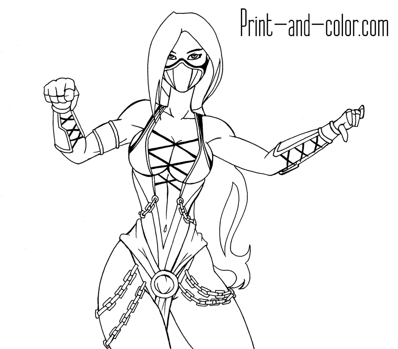 Mortal kombat coloring pages print and color