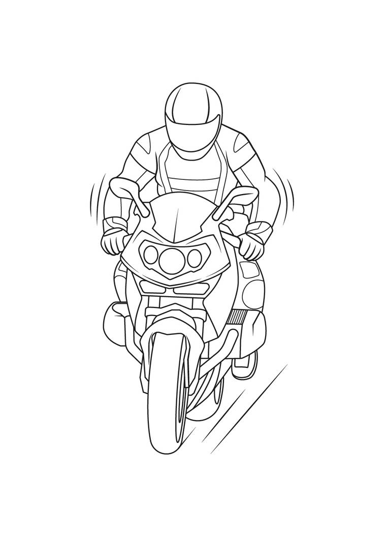 Motorcycle coloring pages by coloringpageswk on