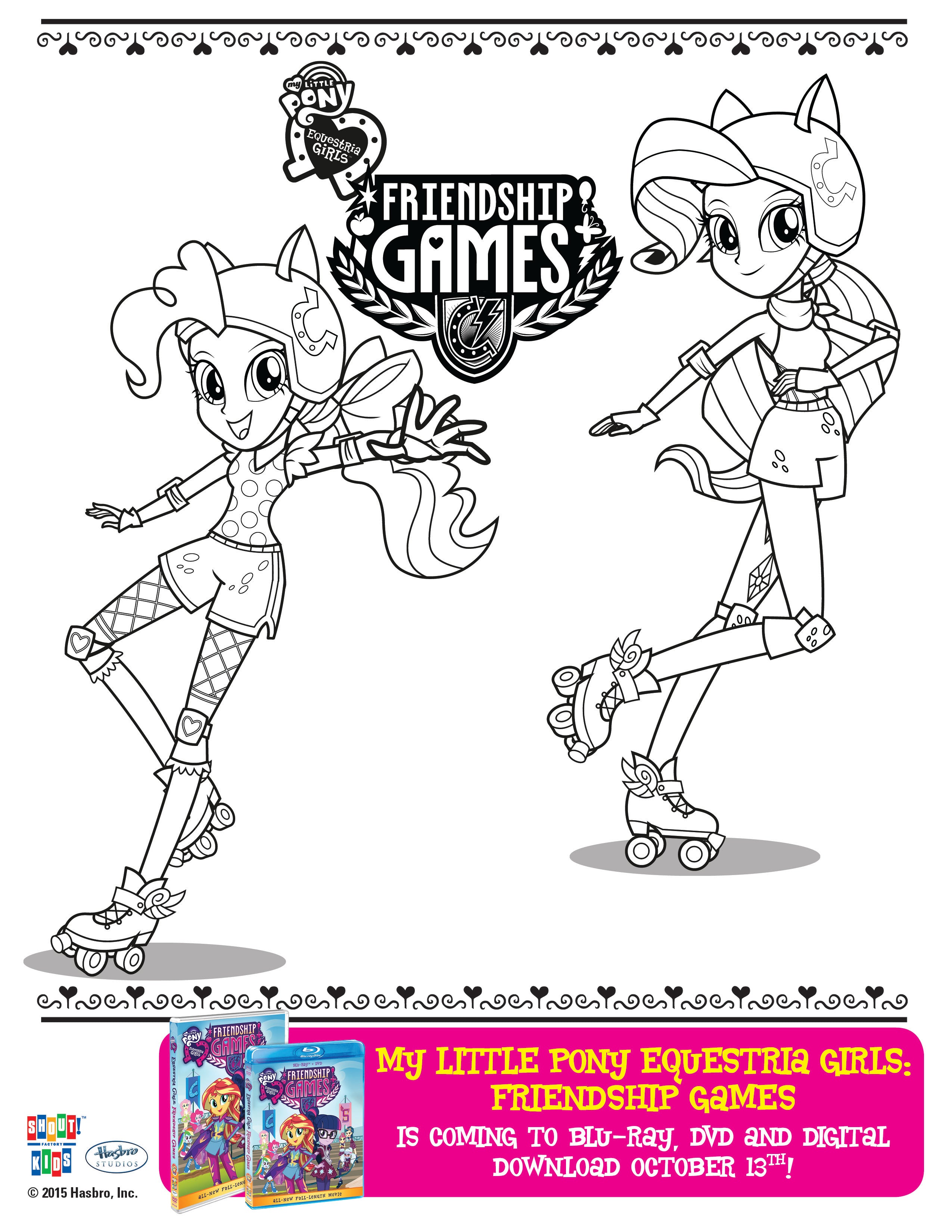 My little pony equestria girls friendship games coloring sheets shout factory