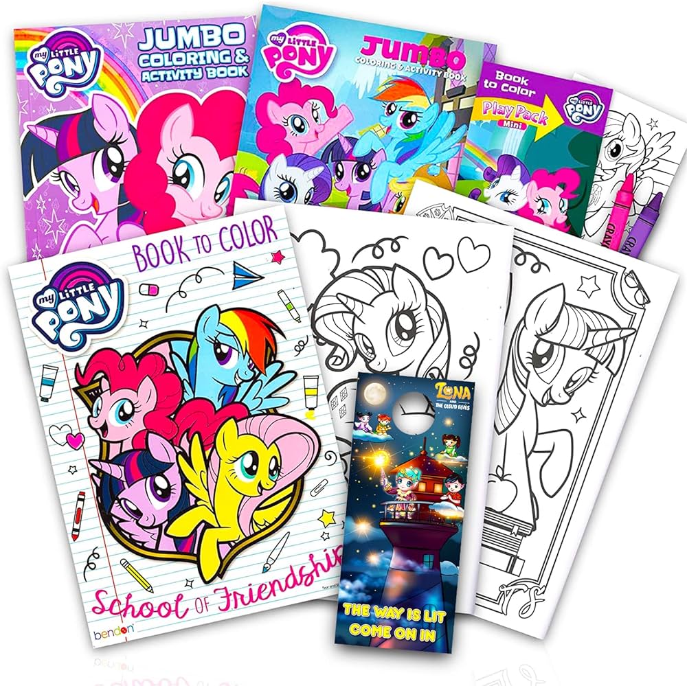 My little pony coloring and activity book bundle with mlp books with games puzzles activities and stickers party pack toys games