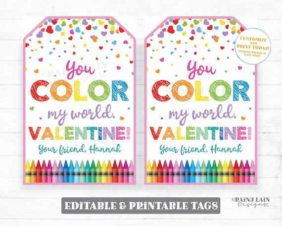 You color my world valentine coloring book crayons preschool classroom printable student kids non